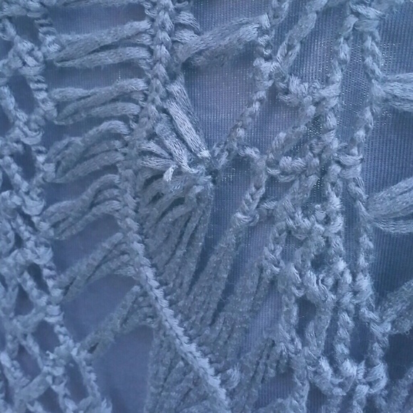 ASOS Women's Navy Crochet Fishnet Overlay Dress 6 - Picture 6 of 7